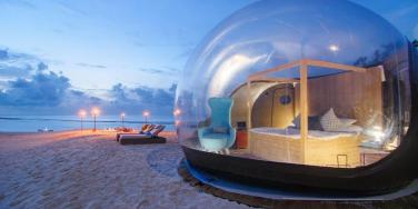 beach bubble, Finolhu, Maldives